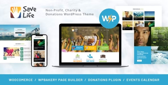 Save Life Non-Profit, Charity & Donations WordPress Theme Nulled