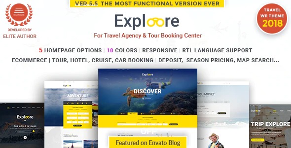 Exploore – Travel Exploration Booking WordPress Theme Nulled