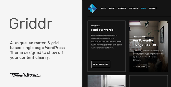 Griddr v1.0.3 - Animated Grid Creative WordPress Theme