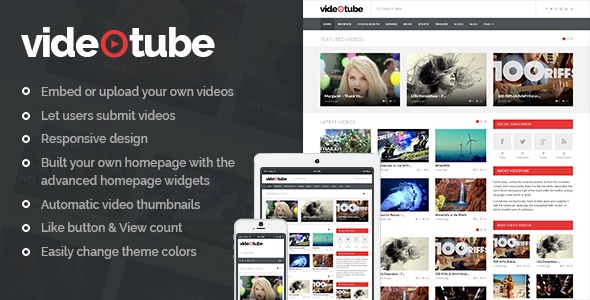 VideoTube Nulled - A Responsive Video WordPress Theme Free Download