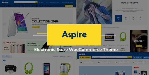 Aspire v3.7 - Template WordPress Toko Elektronik WooCommerce 
