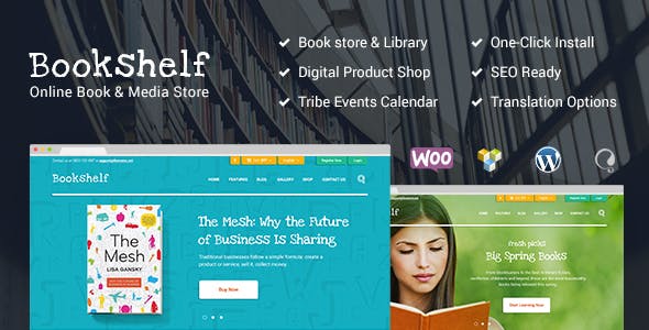 Bookshelf v1.9.1 - Books & Media Online Store WordPress Theme