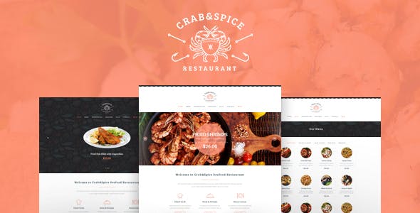 Crab and Spice v1.3.1 - Template WordPress Restoran dan Kafe 