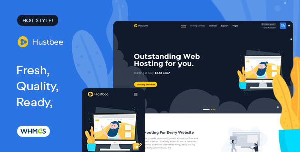 Hustbee - Hosting HTML & WHMCS Template