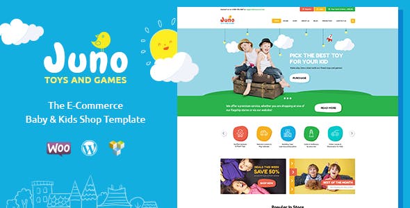Juno v1.5 - Template WordPress Toko Mainan dan Game Anak-Anak 