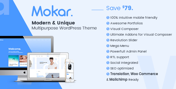 Mokar v1.0.3 - Modern Multipurpose WordPress Theme