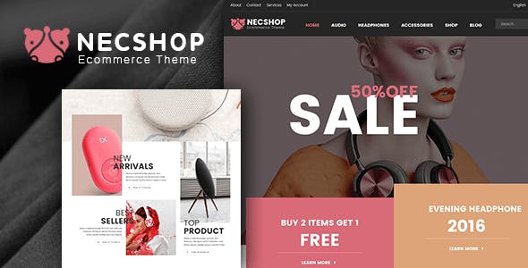 Nec Shop v1.9 - Template WordPress WooCommerce Responsif HiTech RTL 