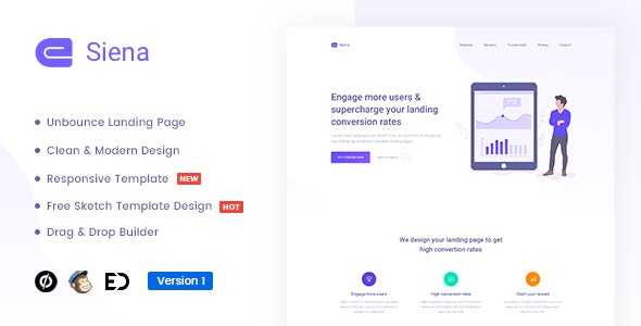 Siena v1.0 - Marketing Unbounce Landing Page Template