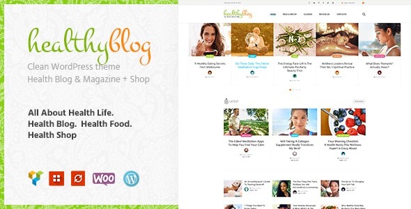 Healthy Living Nulled Blog with Online Store WordPress Theme Free Download