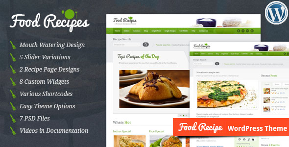 Food Recipes – WordPress Theme v3.0