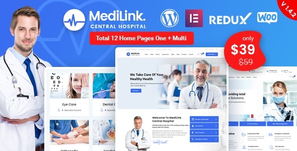 Medilink Nulled - Health & Medical WordPress Theme Free Download