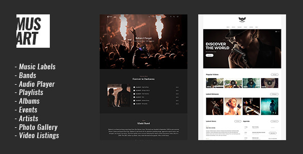 Musart v1.1.2 - Music Label and Artists WordPress Theme