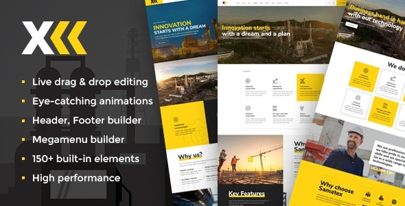 Samatex Nulled Industrial WordPress Theme + Woocommerce Free Download
