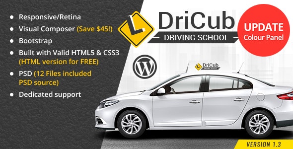 DriCub v1.6 - Driving School WordPress Theme