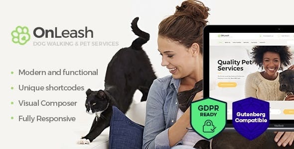 OnLeash v1.3 - Dog Walking & Pet Services Veterinary WordPress Theme