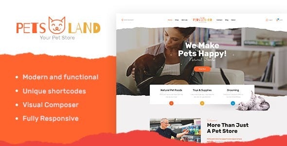 Pets Land v1.2 - Domestic Animals Shop & Veterinary WordPress Theme