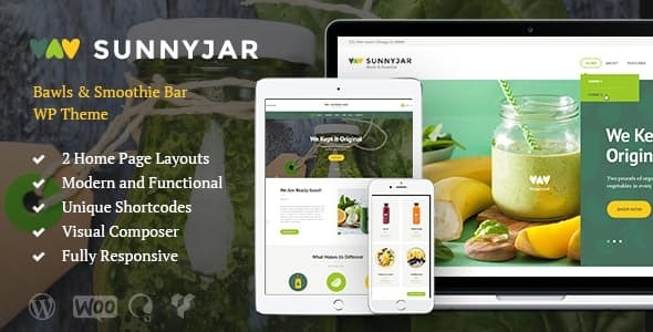 SunnyJar v1.3 - Smoothie Bar & Healthy Drinks Shop WordPress Theme