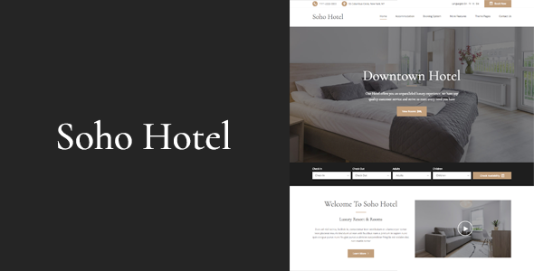 Soho Hotel - Responsive Hotel Booking WP Theme