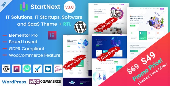StartNext v3.0.0 - IT Startups WordPress Theme