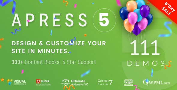 Apress v5.0.9 - Responsive Multi-Purpose Theme for WordPress