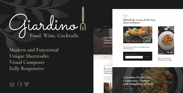 Giardino - An Italian Restaurant & Cafe WordPress Theme