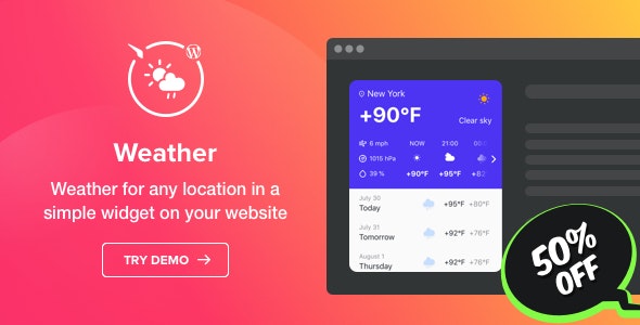 Weather Forecast v1.0.0 - WordPress Weather Plugin