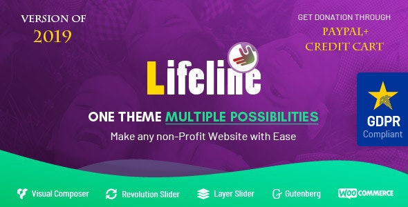 Lifeline - NGO, Fund Raising and Charity WordPress Theme Nulled