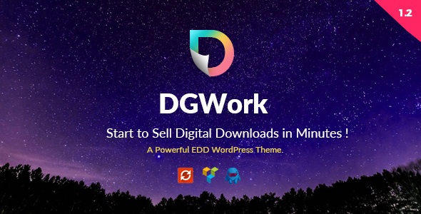 DGWork - Responsive Digital Shop & Market Easy Digital Downloads Theme Nulled