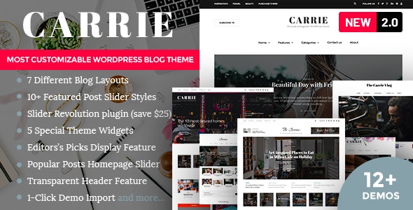 Carrie v2.0.1 - Personal & Magazine WordPress Theme