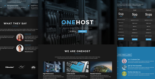 Onehost is an Elegant WordPress Premium Theme, Onehost is suitable for Hosting websites aswell as Company, Agency or Organization