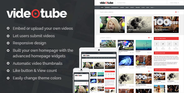 VideoTube v3.2.7 - A Responsive Video WordPress Theme