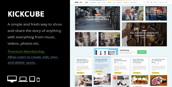 KICKCUBE - Membership & User Content Sharing Theme Nulled