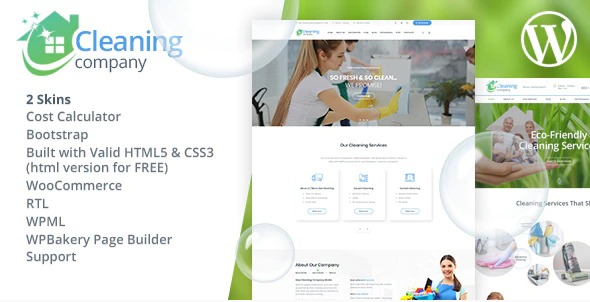 Cleaning Services Nulled WordPress Theme + RTL Free Download