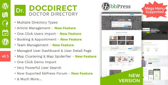 DocDirect - WordPress Theme for Doctors and Healthcare Directory Nulled