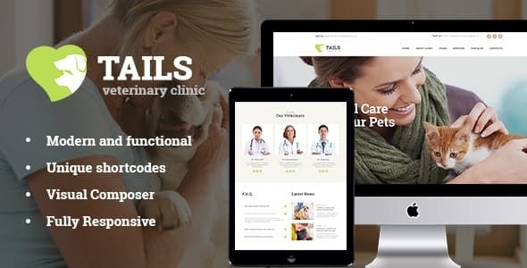 Tails Veterinary Clinic, Pet Care & Animal WordPress Theme + Shop Nulled