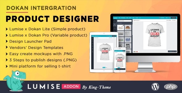 Dokan Integrate & Design Launcher Addon for LUMISE Product Designer Nulled Free Download