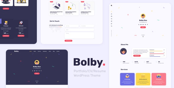 Bolby - Portfolio CV Resume WordPress Theme Nulled