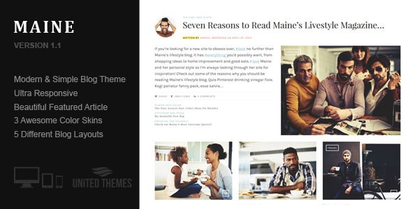 Maine Nulled A Responsive WordPress Blog Theme Free Download