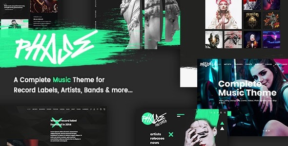 Phase Nulled A Complete Music WordPress Theme for Record Labels and Artists Free Download