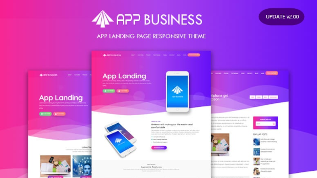 App Business Landing Page Responsive Blogger Template v2.0