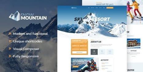 Snow Mountain v1.2.3 Ski Resort & Snowboard School WordPress Theme