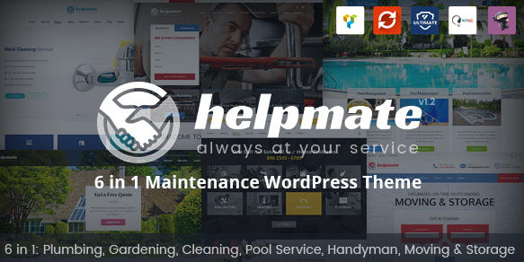 Helpmate v1.1.3 - 6 in 1 Maintenance WordPress Theme