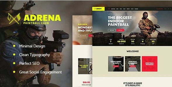 Adrena Nulled Airsoft Club & Paintball WordPress Theme Free Download