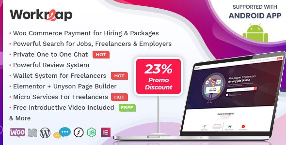 Workreap - Freelance Marketplace and Directory WordPress Theme Nulled