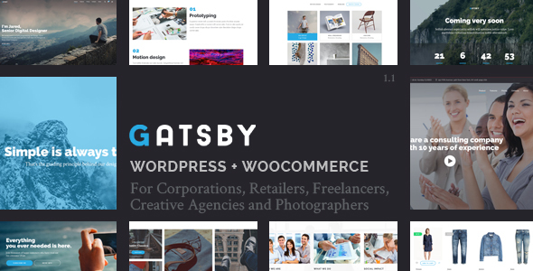 Gatsby - WordPress + eCommerce Theme Nulled