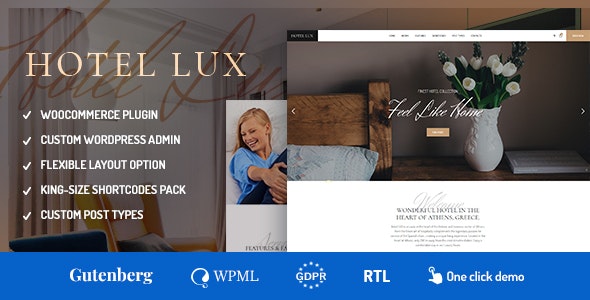 Hotel Lux - Resort & SPA WordPress Theme Nulled