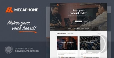 Megaphone Nulled Audio Podcast WordPress Theme Free Download