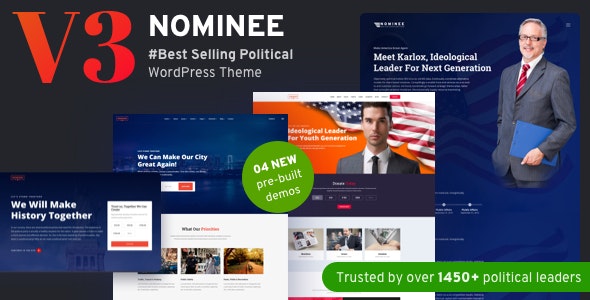 Nominee - Political WordPress Theme for Candidate Political Leader Nulled