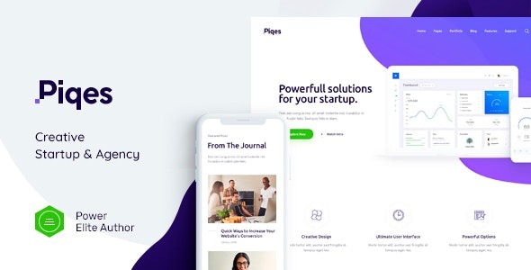 Piqes Creative Startup & Agency WordPress Theme Nulled