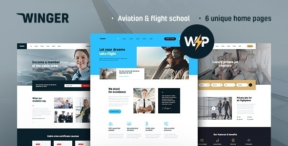 Winger Nulled Aviation & Flight School WordPress Theme Free Download